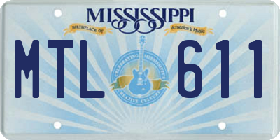MS license plate MTL611