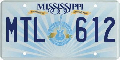 MS license plate MTL612