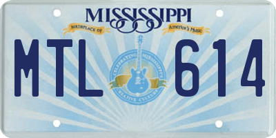 MS license plate MTL614