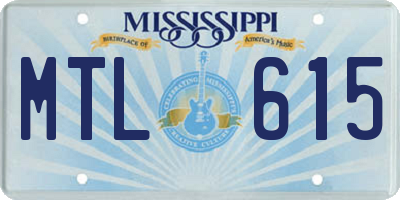 MS license plate MTL615