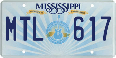 MS license plate MTL617