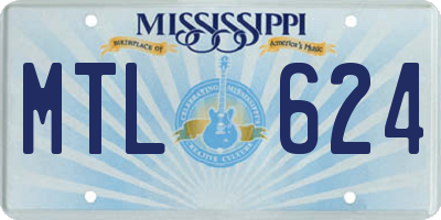 MS license plate MTL624