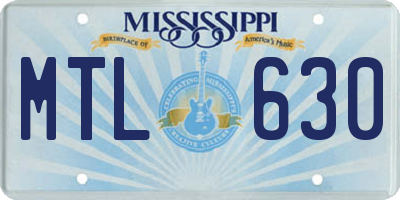 MS license plate MTL630