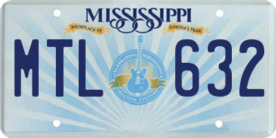 MS license plate MTL632
