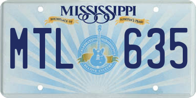 MS license plate MTL635