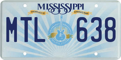 MS license plate MTL638