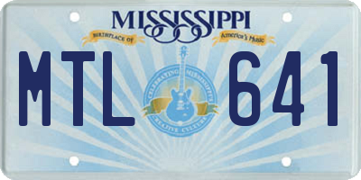 MS license plate MTL641
