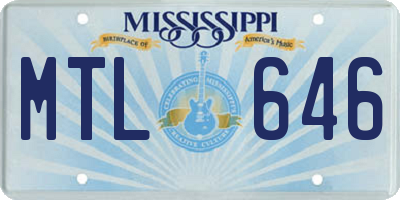MS license plate MTL646