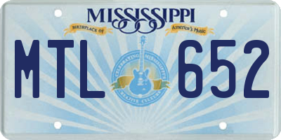 MS license plate MTL652