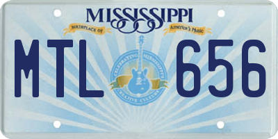 MS license plate MTL656