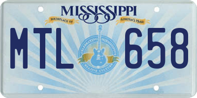 MS license plate MTL658