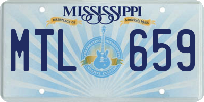 MS license plate MTL659