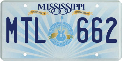 MS license plate MTL662