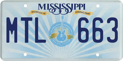 MS license plate MTL663