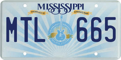 MS license plate MTL665