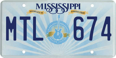 MS license plate MTL674