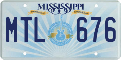 MS license plate MTL676