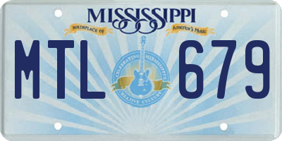MS license plate MTL679