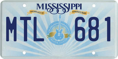 MS license plate MTL681