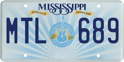 MS license plate MTL689