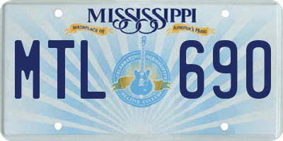 MS license plate MTL690