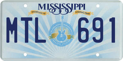 MS license plate MTL691