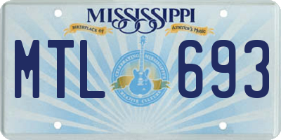 MS license plate MTL693