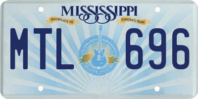 MS license plate MTL696