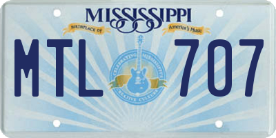 MS license plate MTL707