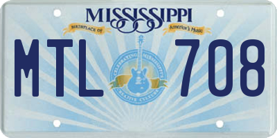 MS license plate MTL708
