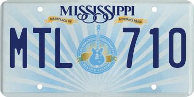 MS license plate MTL710