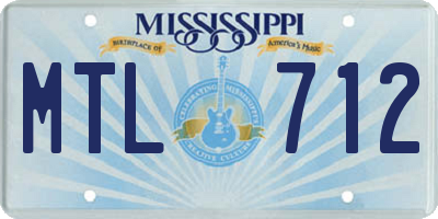 MS license plate MTL712