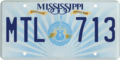 MS license plate MTL713