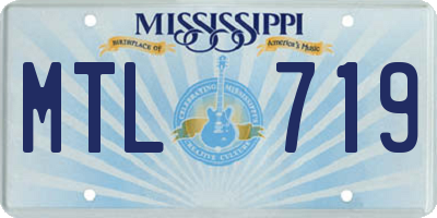 MS license plate MTL719