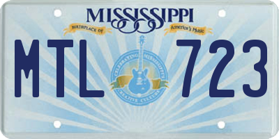 MS license plate MTL723