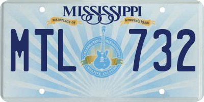 MS license plate MTL732