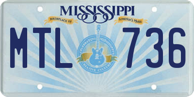 MS license plate MTL736
