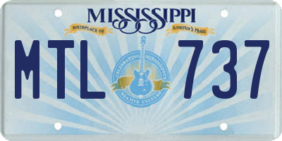 MS license plate MTL737