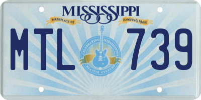 MS license plate MTL739