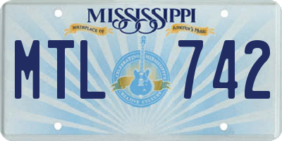 MS license plate MTL742