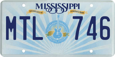 MS license plate MTL746