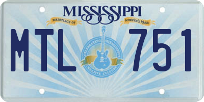 MS license plate MTL751