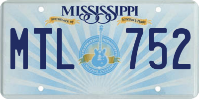 MS license plate MTL752