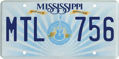 MS license plate MTL756