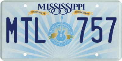 MS license plate MTL757