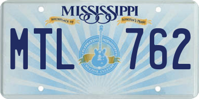 MS license plate MTL762