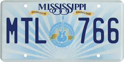 MS license plate MTL766