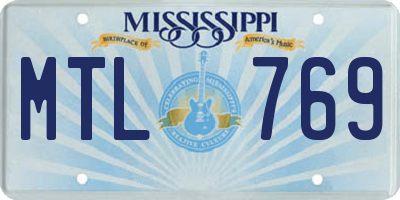 MS license plate MTL769