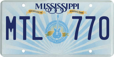MS license plate MTL770