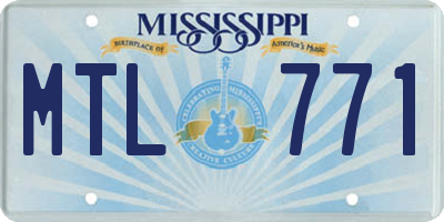 MS license plate MTL771